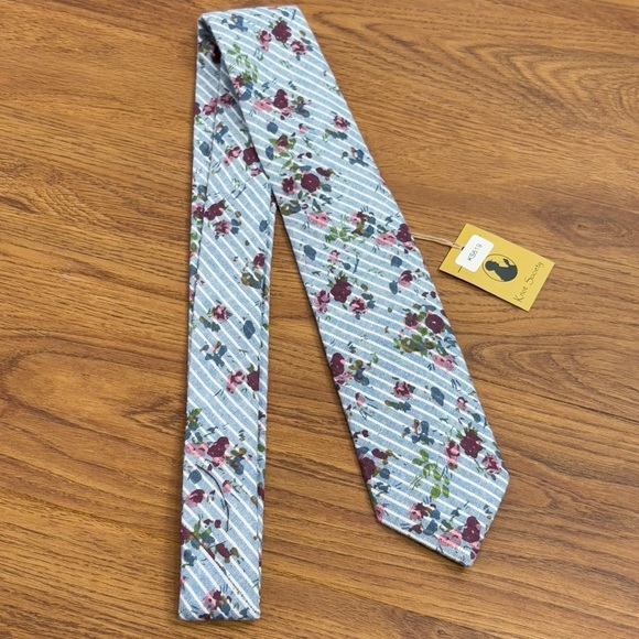 Bundle of 4 NWT Knot Society Assorted Blue Print Cotton Men's Ties - Picture 7 of 12